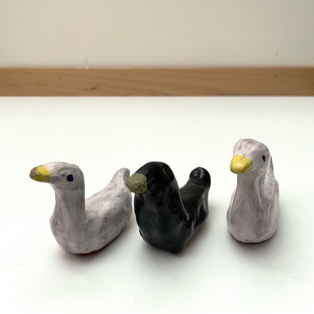 3 vintage primitive redware pottery birds ducks geese - Picture 2 of 14